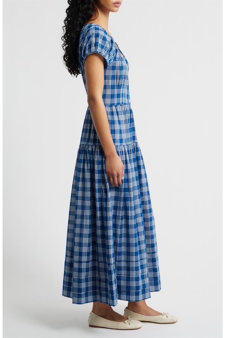 Valenne Plaid Tiered Organic Cotton Voile Dress, Alternate, color, DORSET PLAID