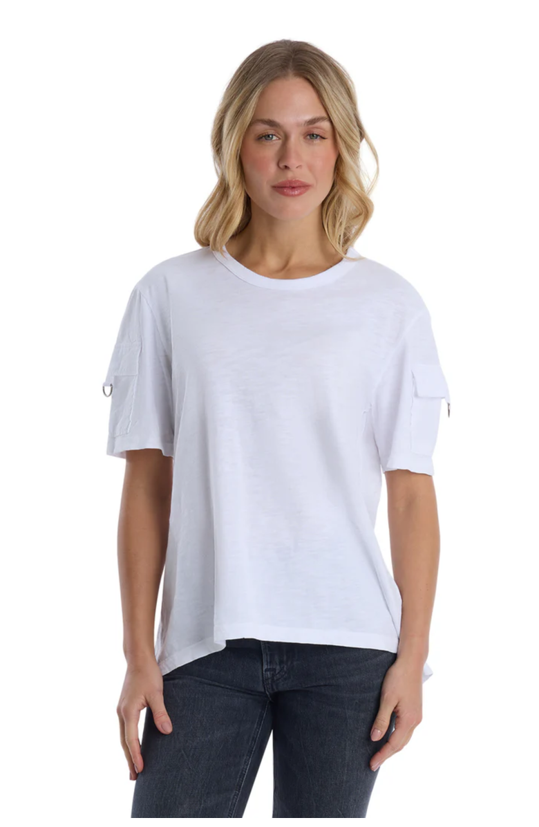 Wilt Round Neck Short Sleeve Hi-Lo, Alternate, color, White