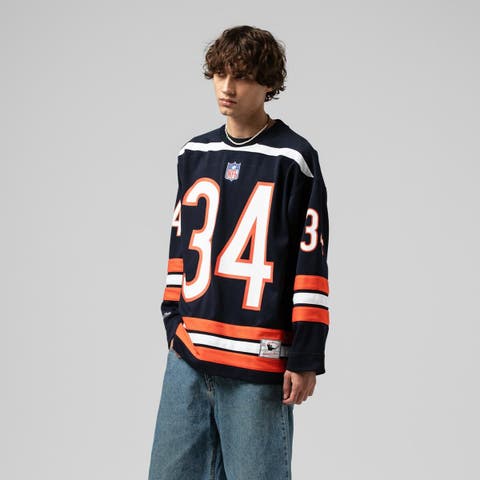 Men's Mitchell & Ness Walter Payton Navy Chicago Bears Maxxed Out Fashion Hockey Jersey