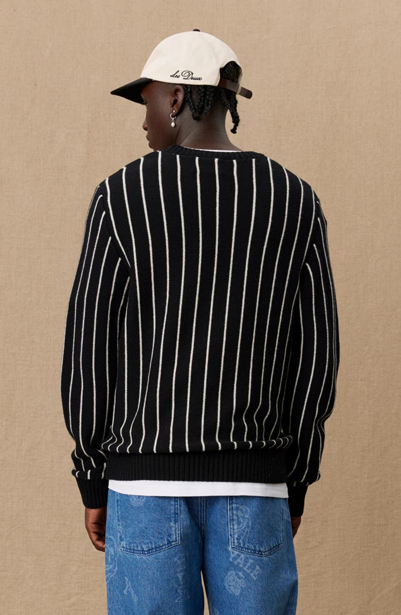 Les Deux Yale Intarsia Pinstripe Wool Sweater, Alternate, color, 
