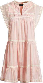 DELUC Onza Lace Trim Cotton Minidress