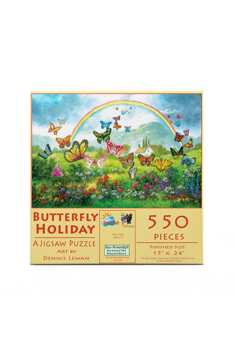 Sunsout Butterfly Holiday 550 piece Jigsaw Puzzle for Adults, Alternate, color, Multicolor