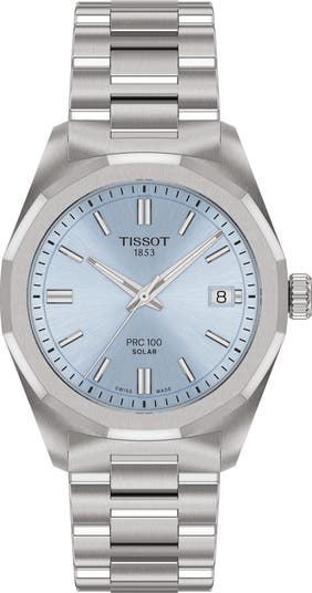 Tissot PRC 100 Solar Quartz Bracelet Watch, 34mm | Nordstrom