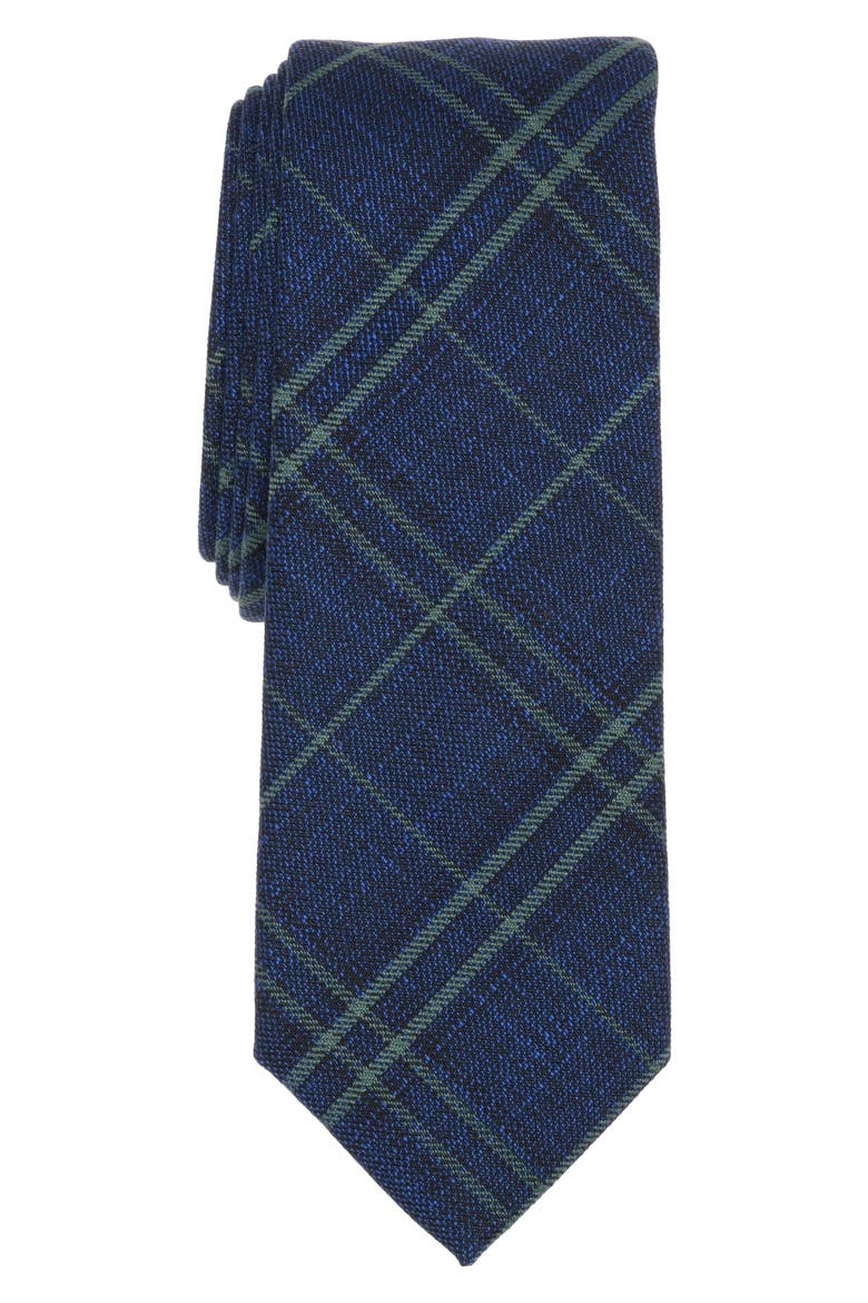 Kleven Plaid Tie, Main, color, GREEN