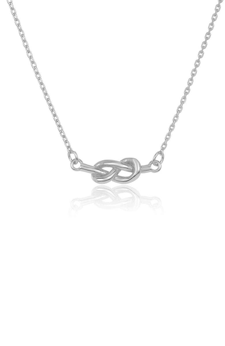 Sterling Forever Infinity Love Knot Pendant Necklace, Main, color,