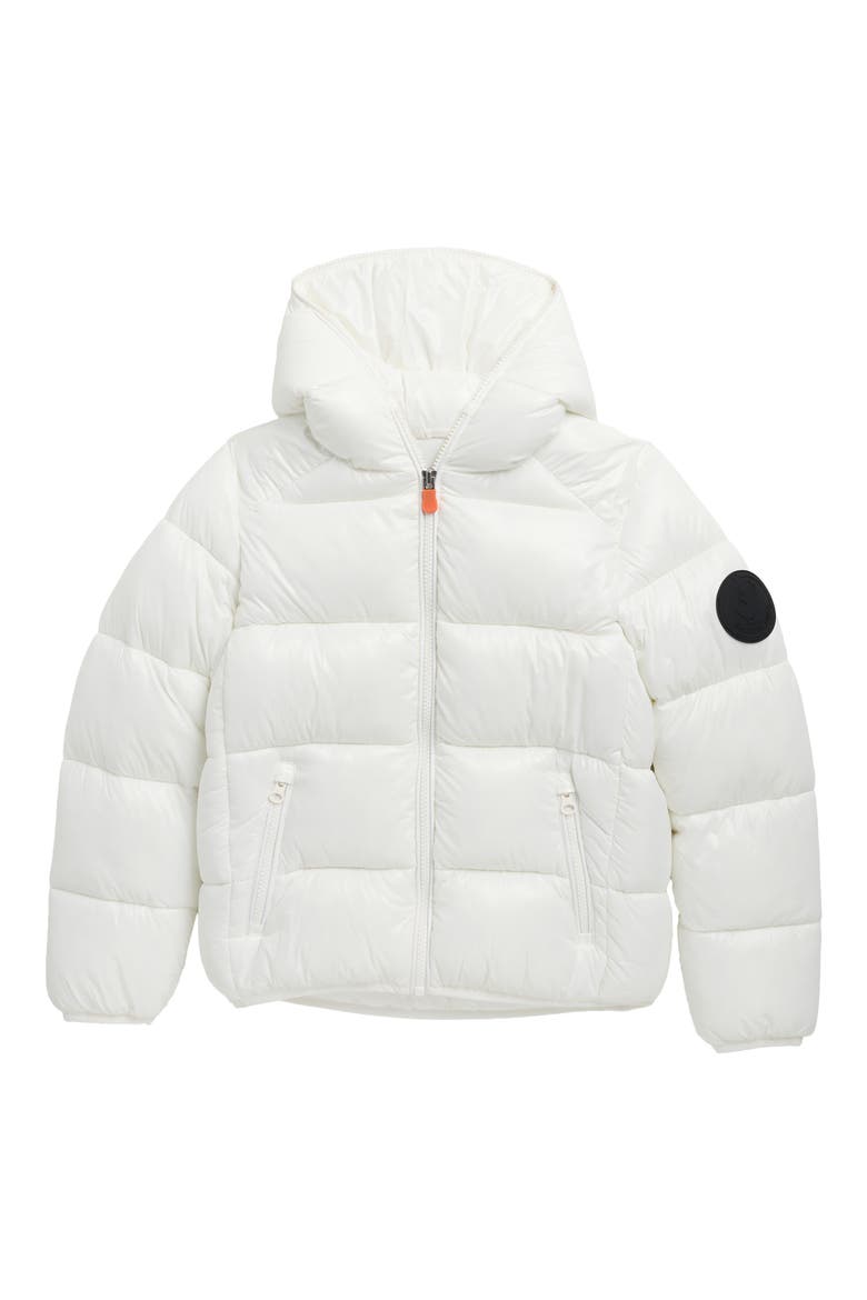 Kids' Lory Shiny Hooded Puffer Jacket, Main, color, OFF WHITE