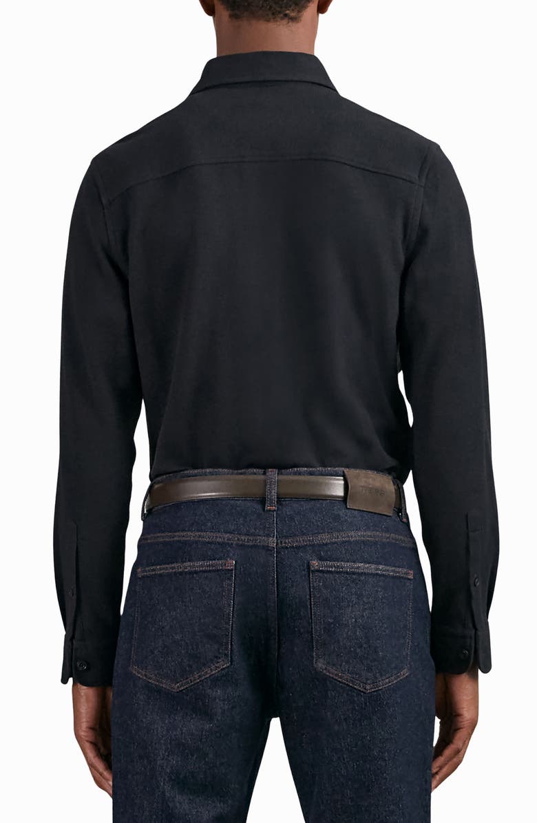 Reiss Forsithe Texture Overshirt, Alternate, color, Navy