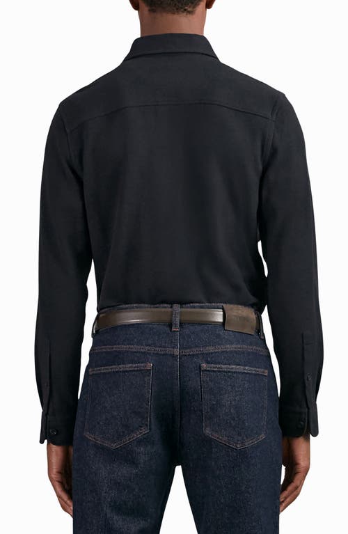 Reiss Forsithe Texture Overshirt In Blue