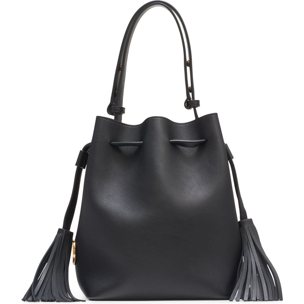 Valentino Garavani So Seau Leather Drawstring Bucket Bag In Black