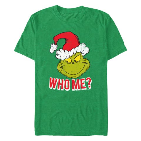 Men's The Grinch Santa the Grinch Who Me  Graphic T-Shirt