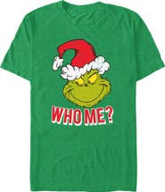 The Grinch Men's The Grinch Santa the Grinch Who Me Graphic T-Shirt