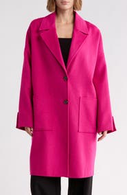 BOSS Cattina Notch Lapel Wool Blend Coat