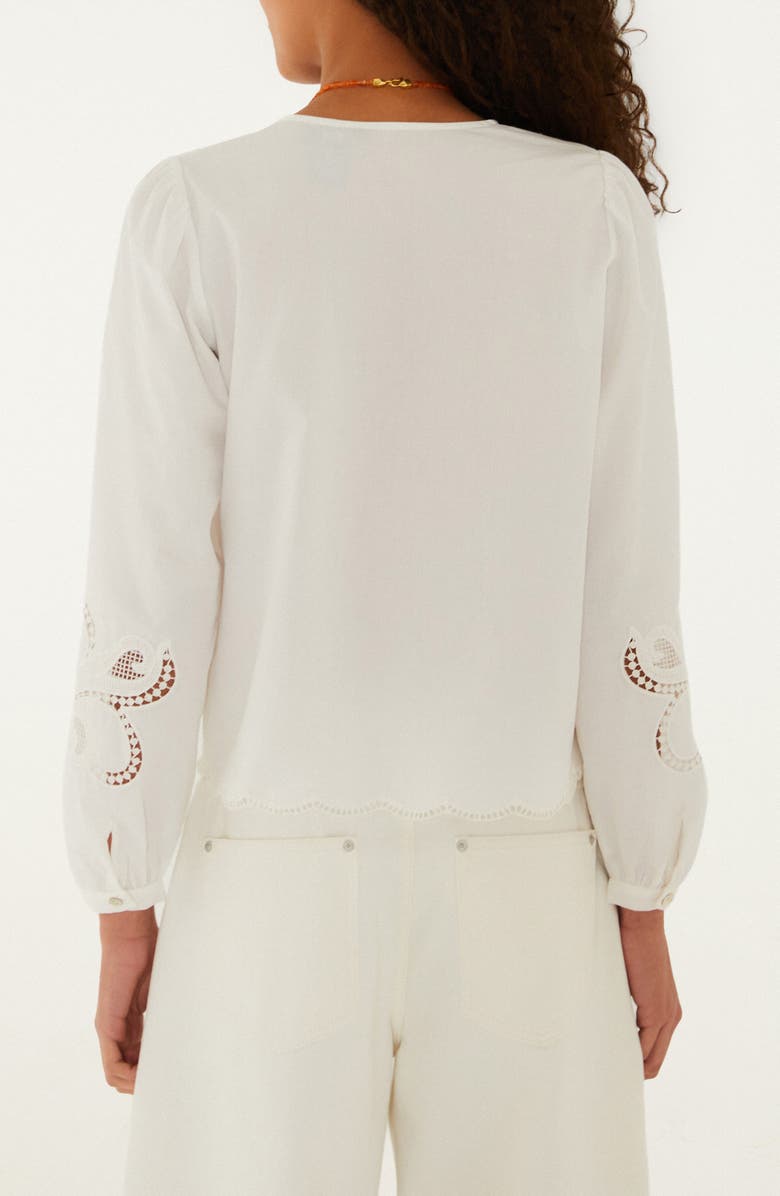 FARM Rio Richelieu Floral Embroidered Top, Alternate, color, Off-White