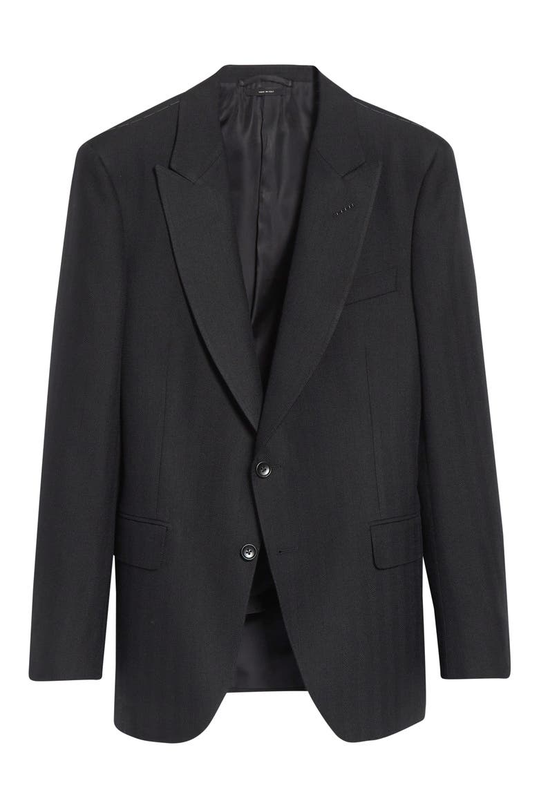 Shelton Wool Herringbone Sport Coat, Alternate, color, BLACK