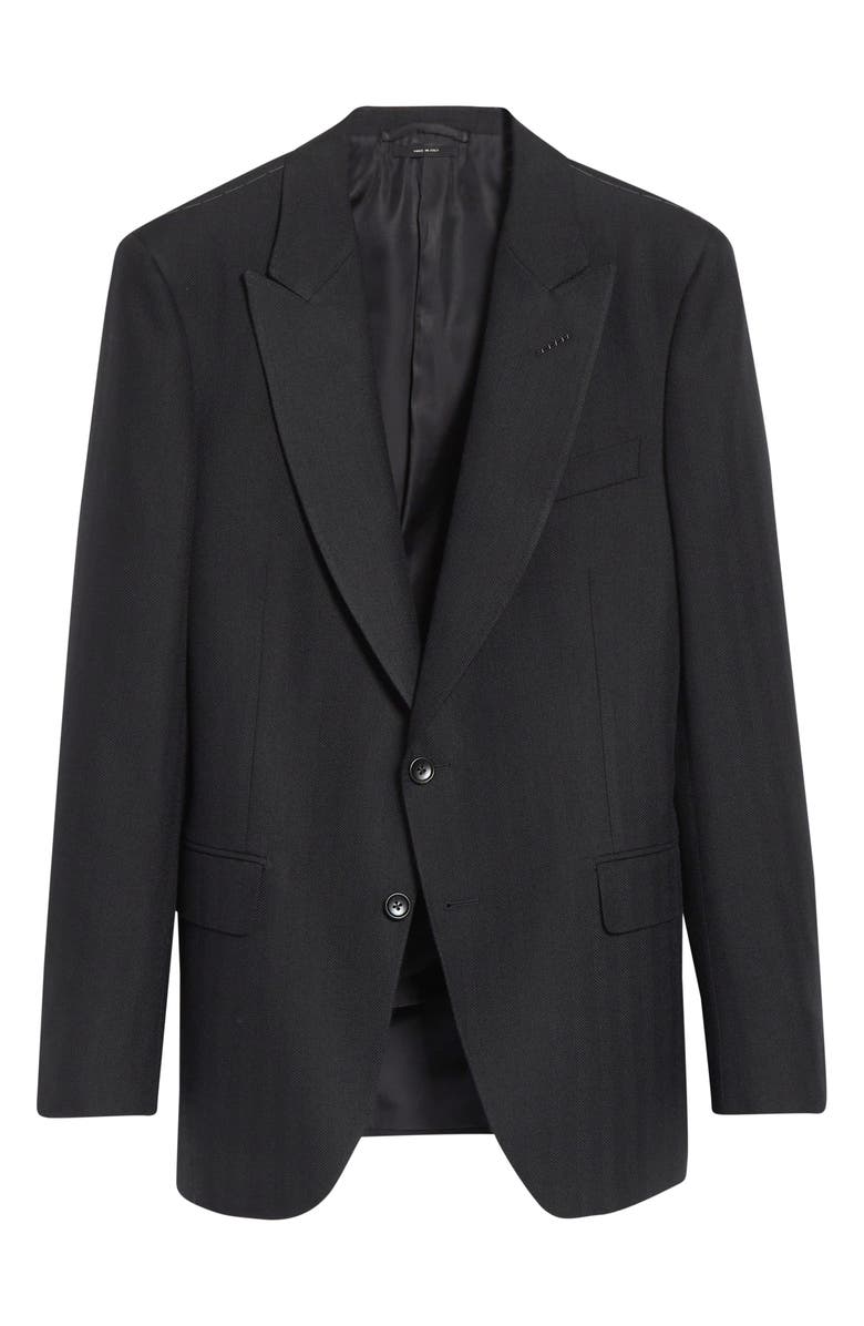TOM FORD Shelton Wool Herringbone Sport Coat, Alternate, color, Black