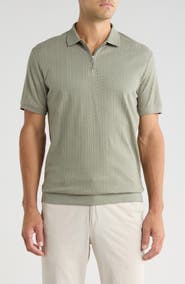 Cactus Man Textured Quarter Zip Polo