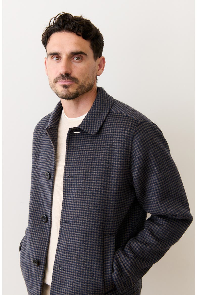 Luca Felted Houndstooth Jacket, Alternate, color, NAVY/ TAUPE HOUNDSTOOTH