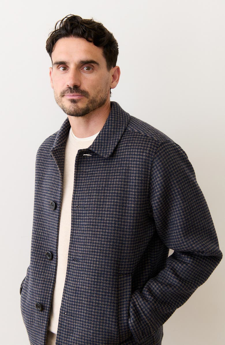 Marine Layer Luca Felted Houndstooth Jacket, Alternate, color, Navy/ Taupe Houndstooth