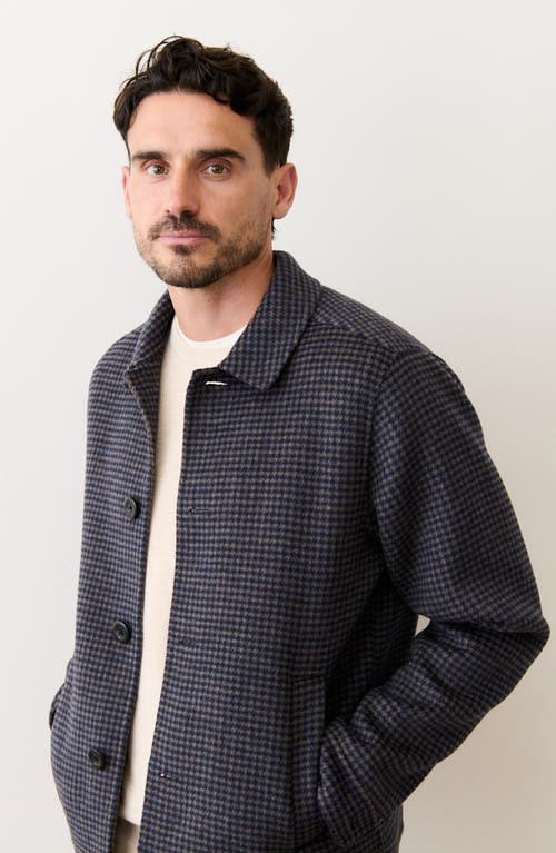 Marine Layer Luca Felted Houndstooth Jacket In Black