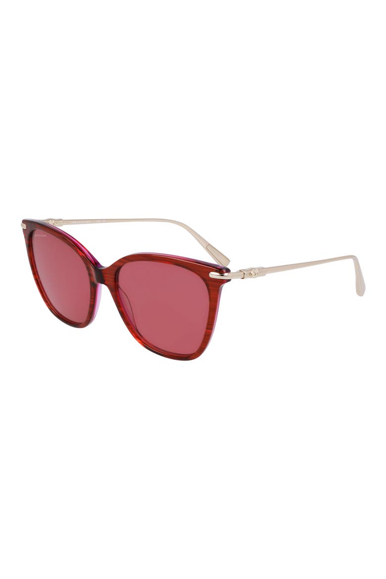 Roseau 55mm Rectangular Sunglasses, Alternate, color, STRIPED RED