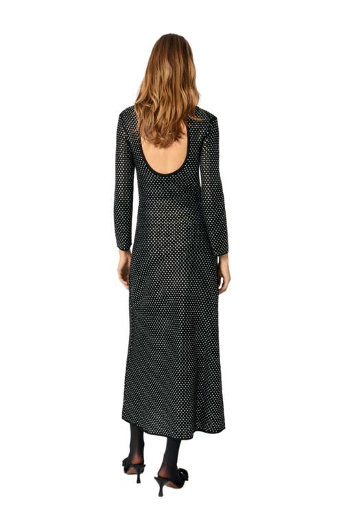 Maje Rhinestoned Maxi Dress In Black