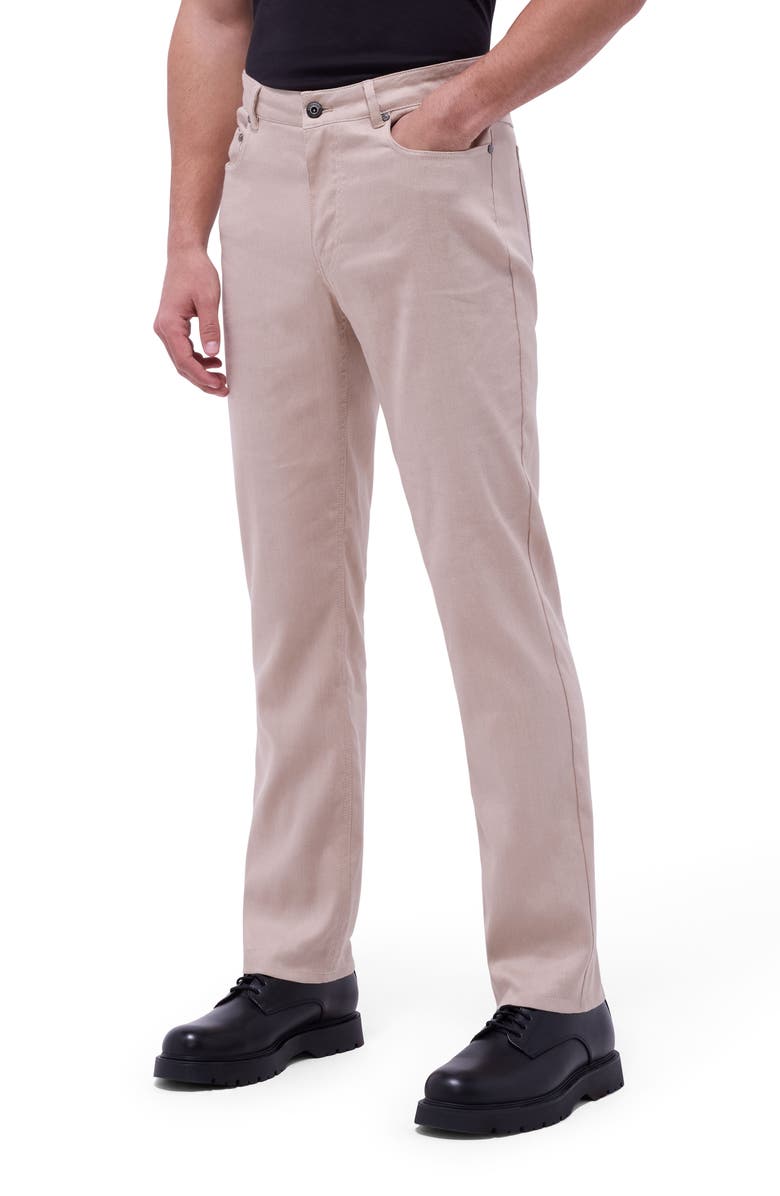 Bugatchi Preston Stretch Linen & Cotton Pants, Main, color, Sand