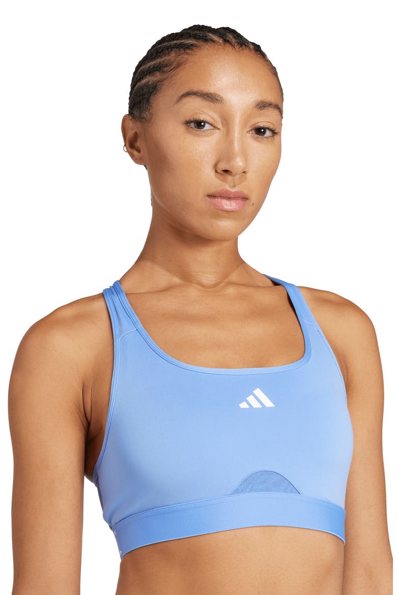 PrimeLiftReact AEROREADY Sports Bra, Alternate, color, BLUE FUSION