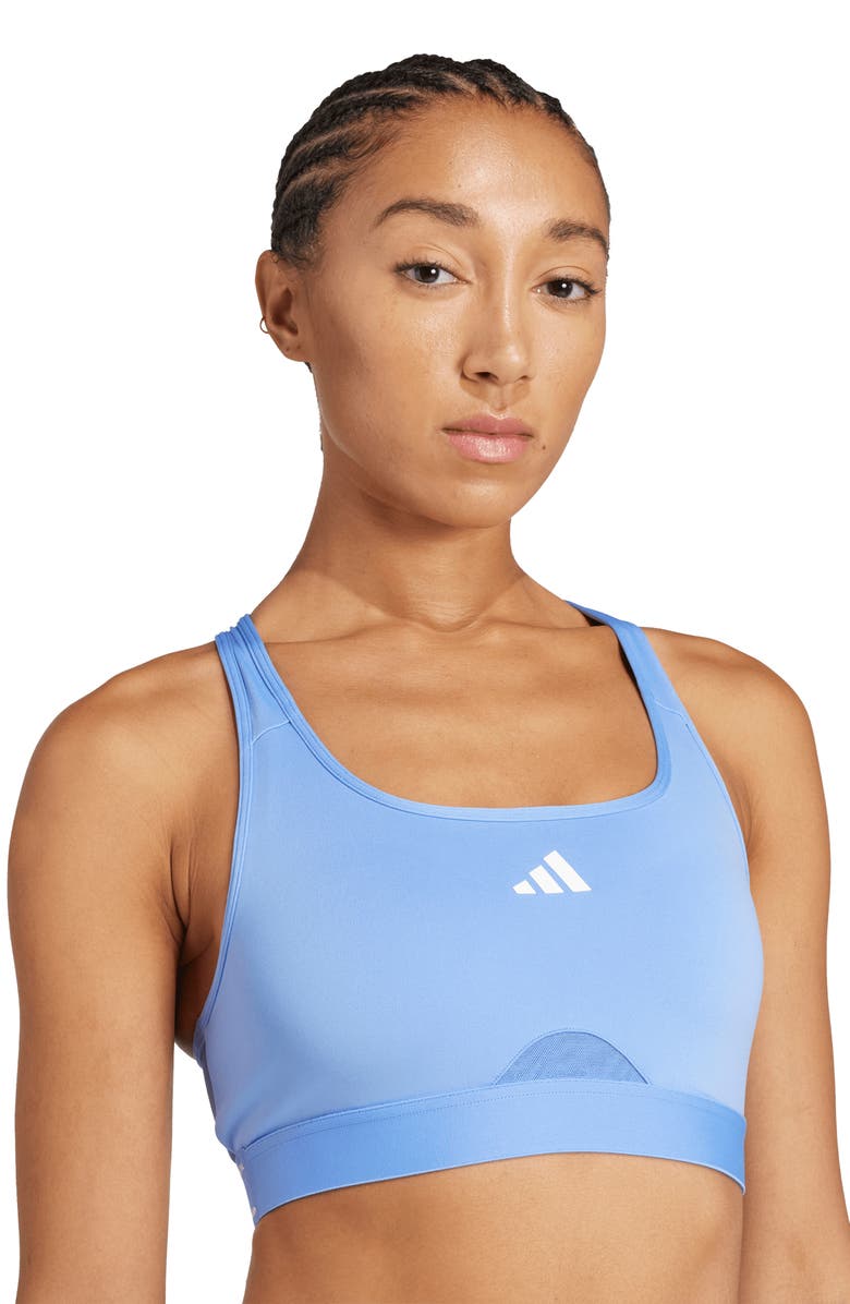 adidas PrimeLiftReact AEROREADY Sports Bra, Alternate, color, Blue Fusion