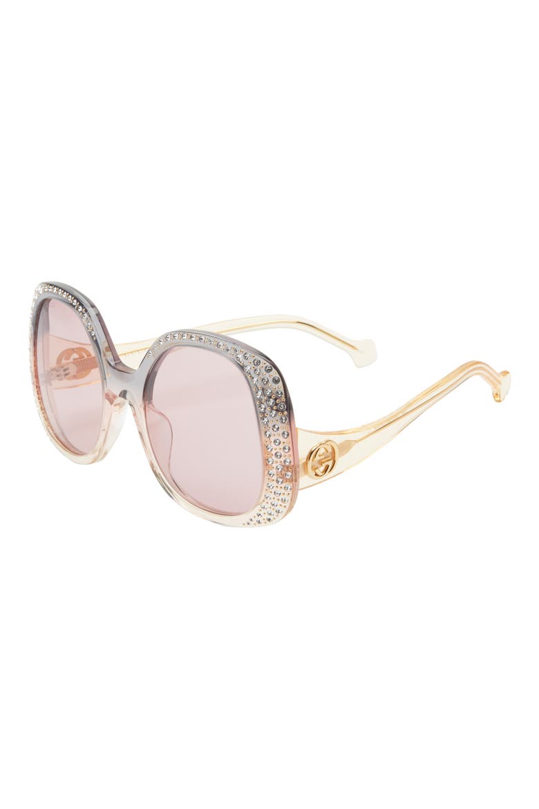 55mm Oversize Stud Sunglasses, Alternate, color, GREY YELLOW PINK