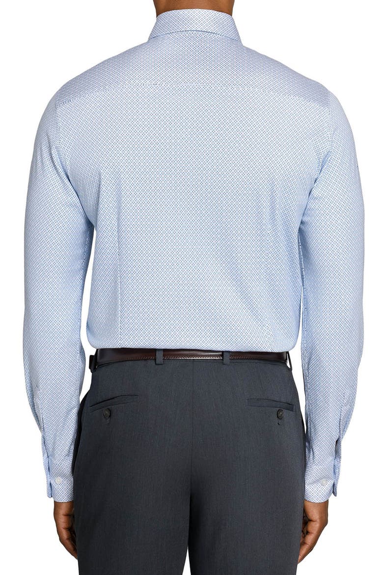 Slim Fit Abstract Cross Reworked Button-Up Shirt, Alternate, color, WHITE/ BLUE