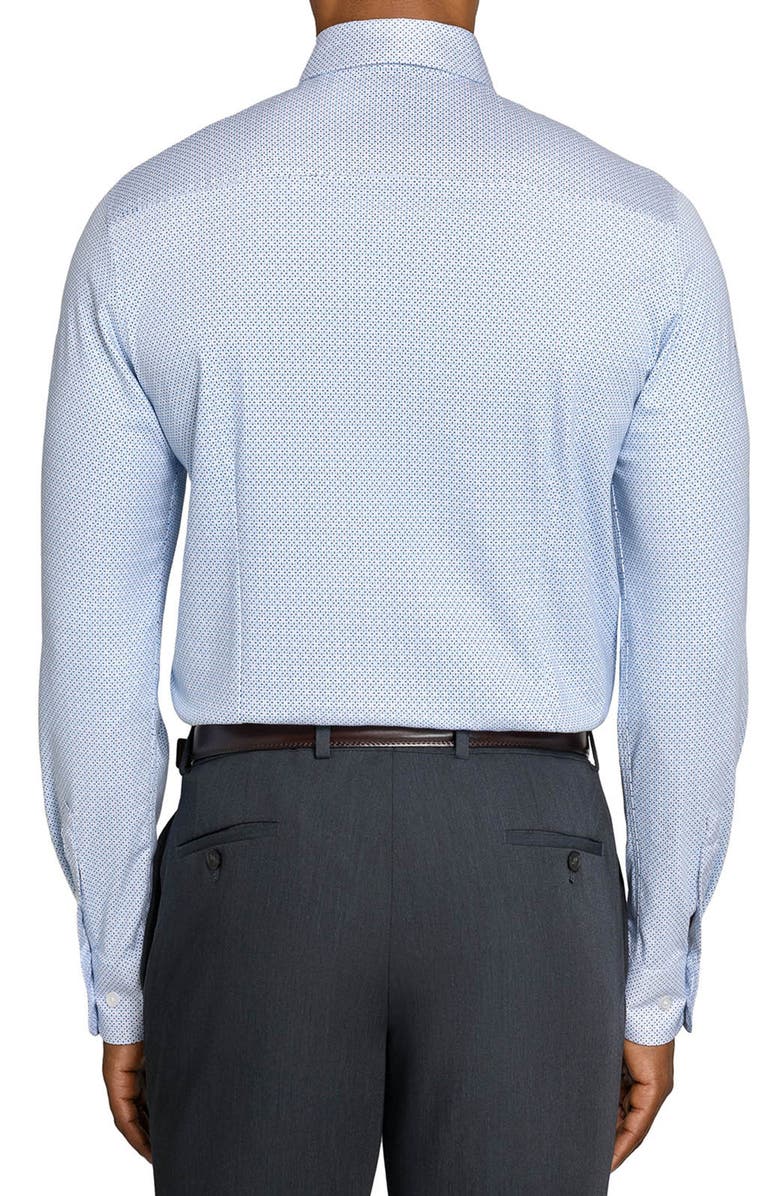 W.R.K Slim Fit Abstract Cross Reworked Button-Up Shirt, Alternate, color, White/ Blue