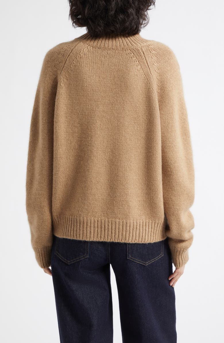 Johnstons of Elgin Millis Asymmetric Cashmere & Cotton Quarter Zip Sweater, Alternate, color, Palette Camel