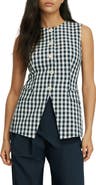 Veronica Beard Lois Stretch Cotton Gingham Vest
