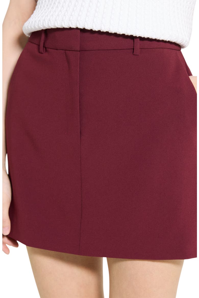Crepe Miniskirt, Alternate, color, GRENACHE