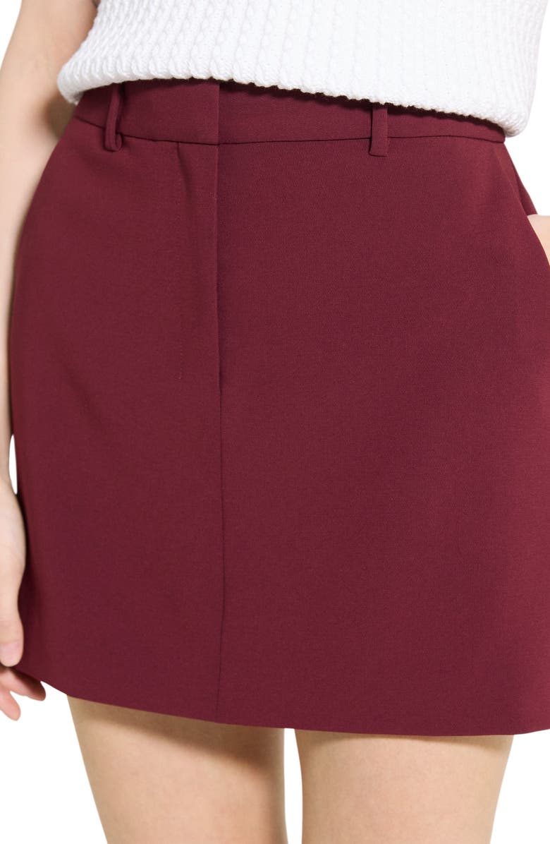 Theory Crepe Miniskirt, Alternate, color, Grenache
