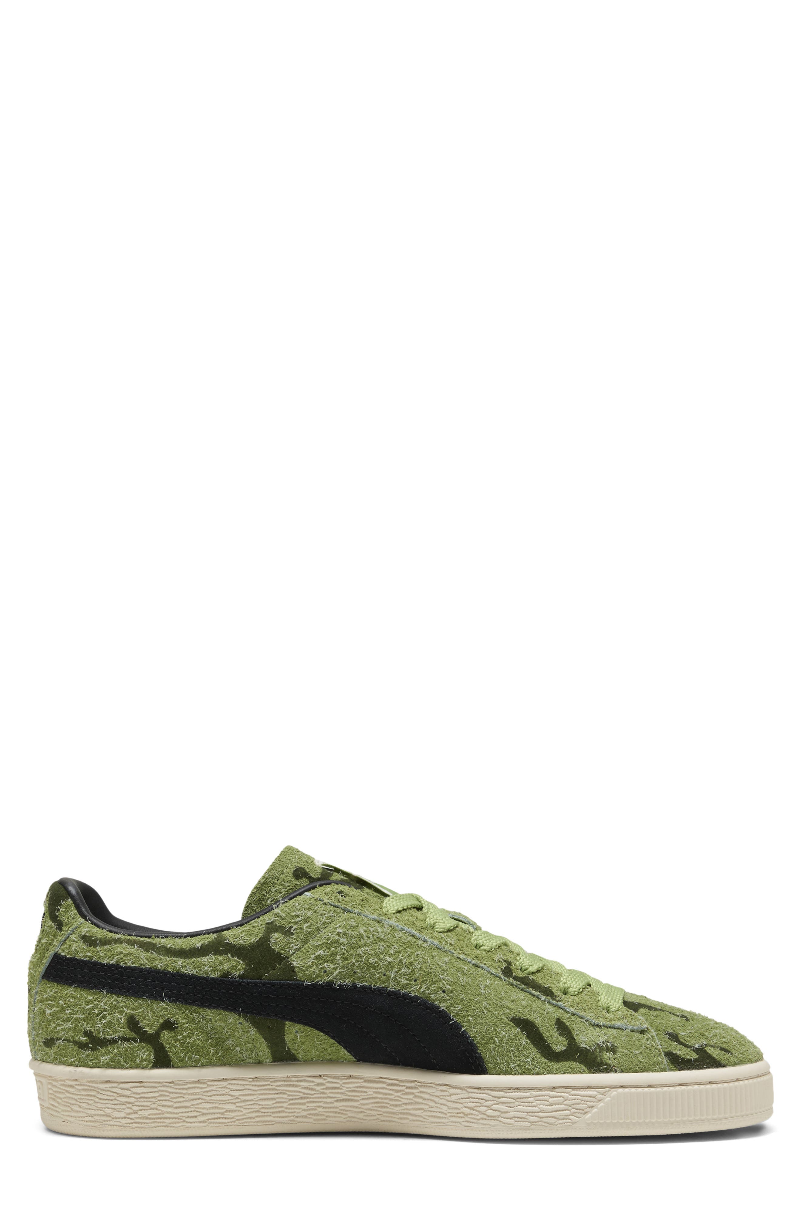 PUMA Suede Flock Sneaker, Alternate, color, Wild Fern/ Calming Green