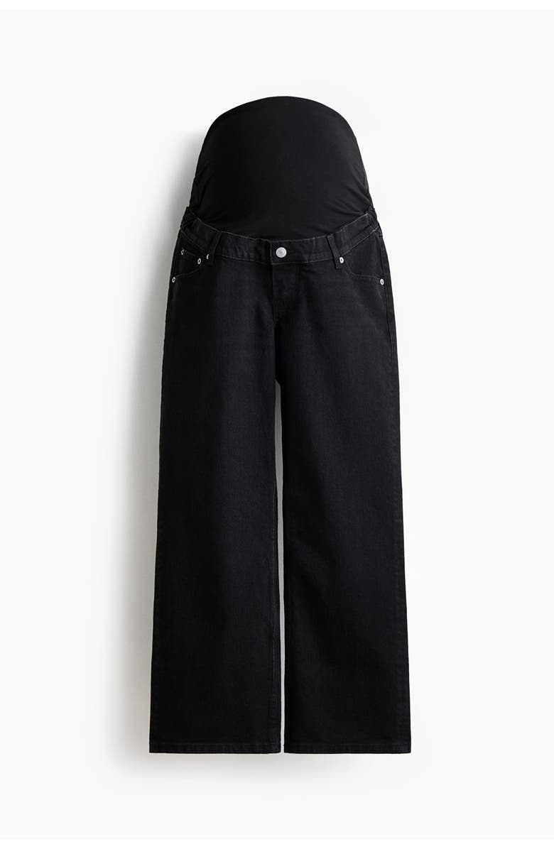 H&M Mama Straight Ankle Jeans, Main, color, Black