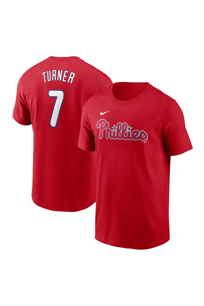 Men's Nike Trea Turner Red Philadelphia Phillies Fuse Name & Number T-Shirt, Main, color, Red