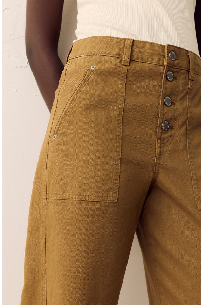 High Waist Tapered Trousers, Alternate, color, SANDSTONE BROWN