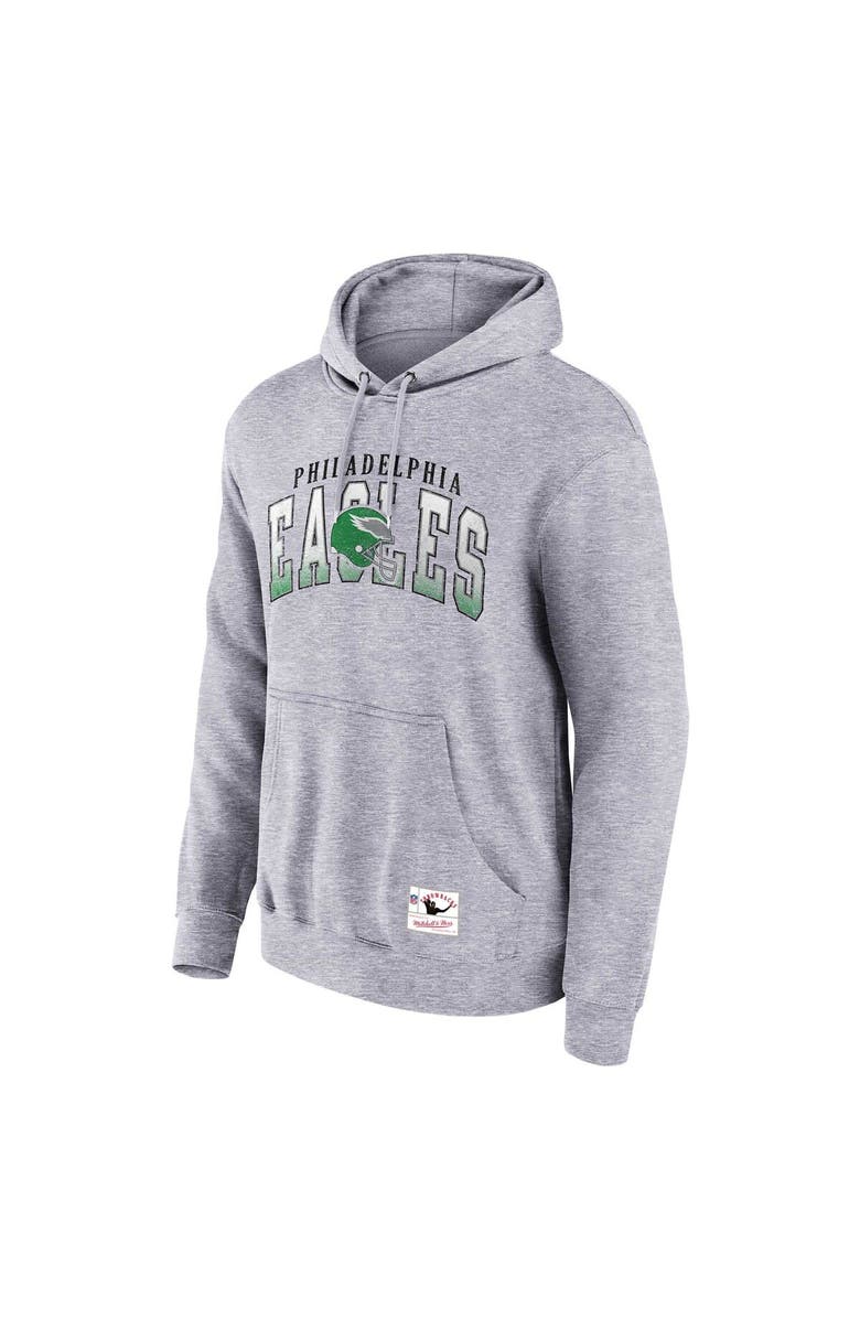 Mitchell & Ness Men's Mitchell & Ness  Heather Gray Philadelphia Eagles Pocket Passer Pullover Hoodie, Alternate, color, Heather Gray