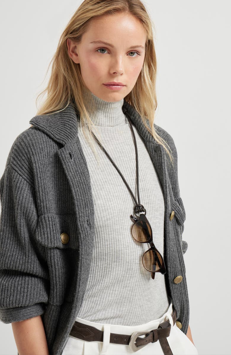 Brunello Cucinelli Glasses cord with monili, Alternate, color, Rust Brown