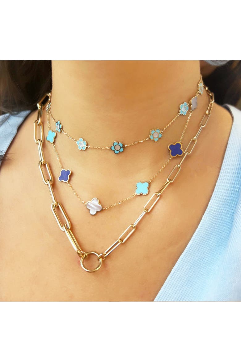 Turquoise Daisy Necklace, Alternate, color, Turquoise