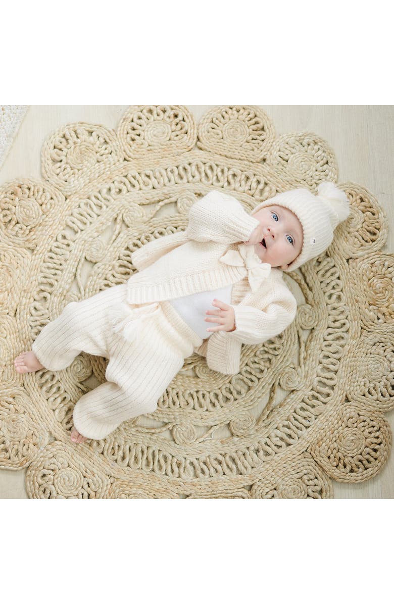 Oh baby! Brand Scandi Bow Cardigan- Infant, Alternate, color, Cream Heather
