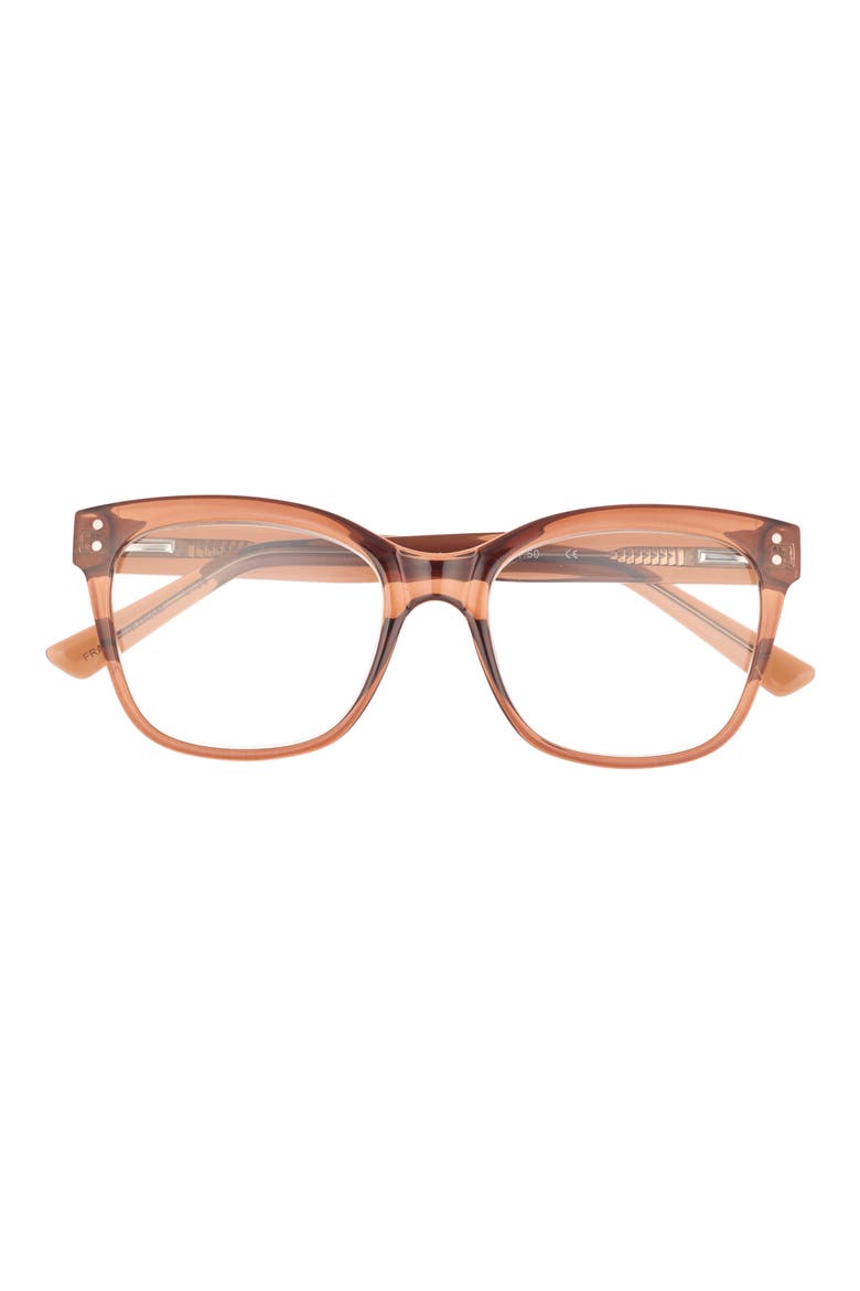Fashion Dot Square Reading Glasses, Main, color, CRYSTAL BROWN