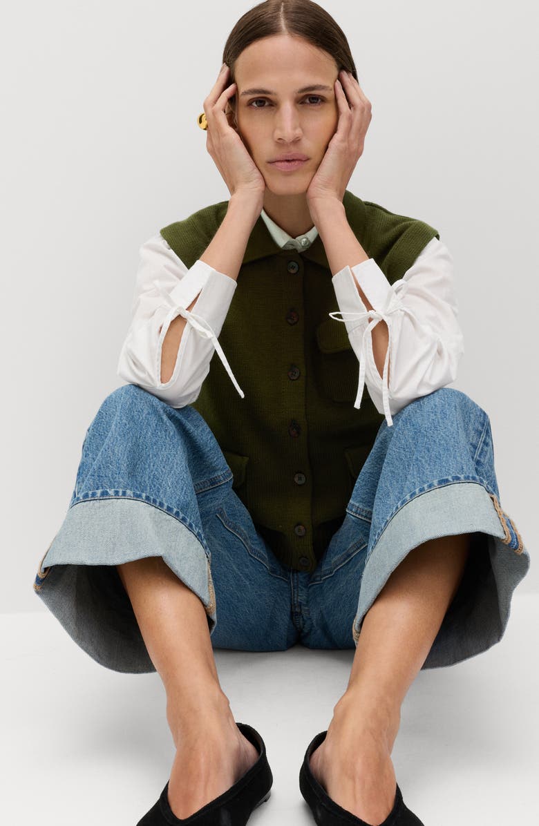 M&S Polo Collar Sweater Vest, Alternate, color, Dark Khaki