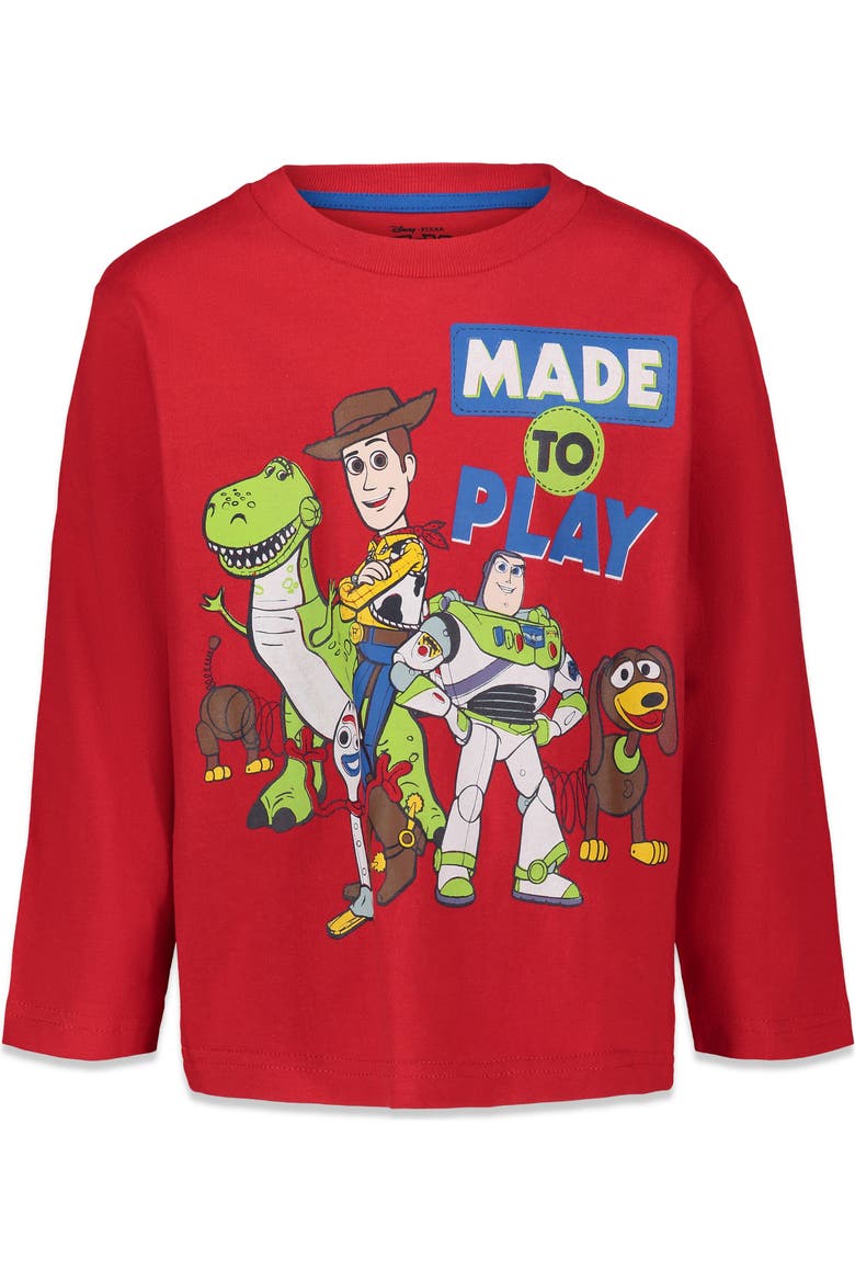 Toy Story 2-Piece Long Sleeve T-Shirts, Alternate, color, Toy Story Red Grey