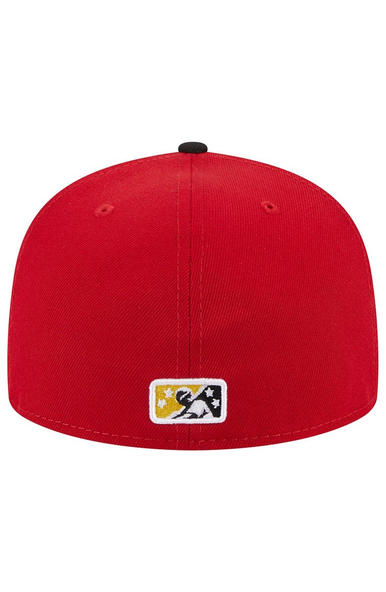 New Era Men's New Era Red Bowie Baysox Theme Nights Pit Beef  59FIFTY Fitted Hat, Alternate, color, 