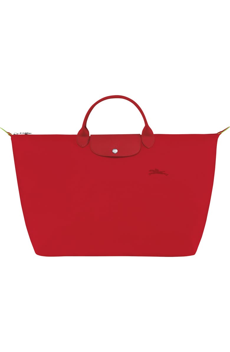 Longchamp Large Le Pliage Recycled Travel Bag, Main, color, Tomato
