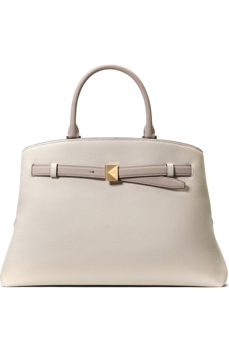 Kate Spade New York deco colorblock pebble leather satchel, Main, color, Cashew Milk Multi