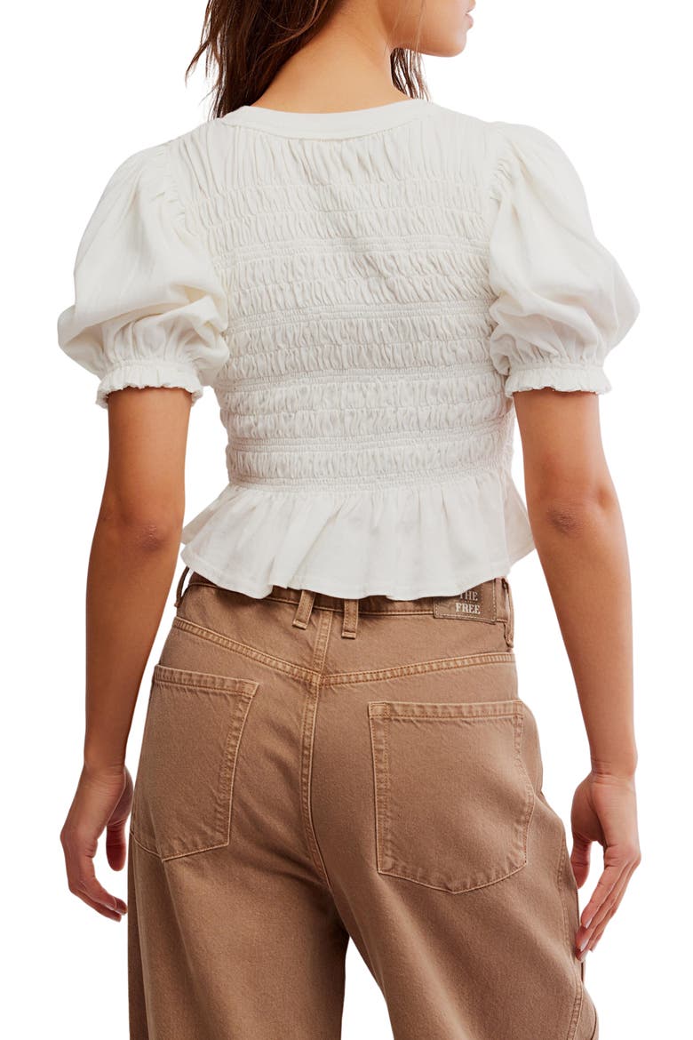 Maxey Lace Trim Cotton Top, Alternate, color, IVORY